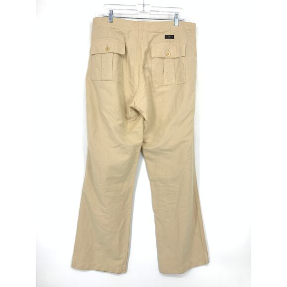 SOLD Banana Republic Heritage Straight Leg Linen Blend Pants Mens Sz 34 X 34 Tan - Picture 3 of 10